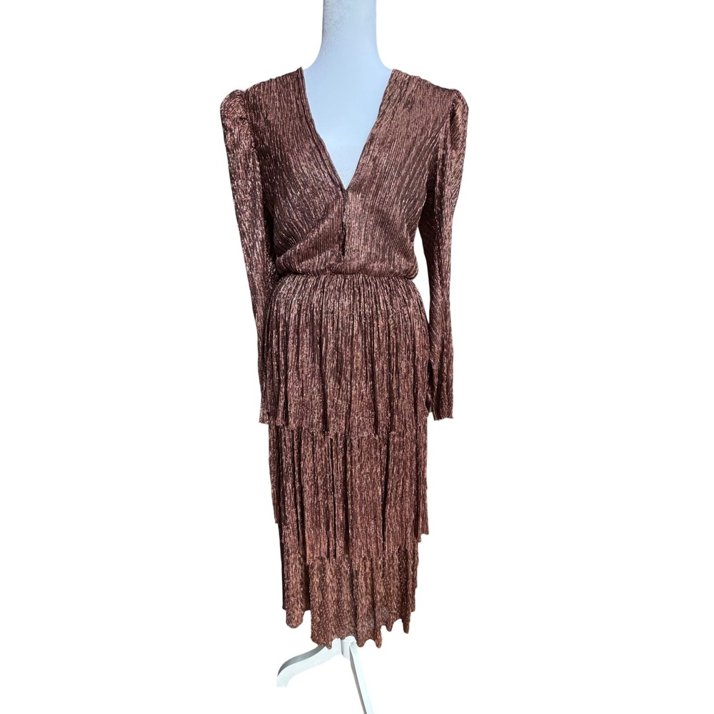 Sabina Musayev Sheer Unlined Flutter Sleeve V-Neck Top MPN 515353282 Flawed